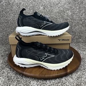 Mizuno Wave Neo Wind Womens Size 11.5 Running Shoes Undyed Black Starlight NEW